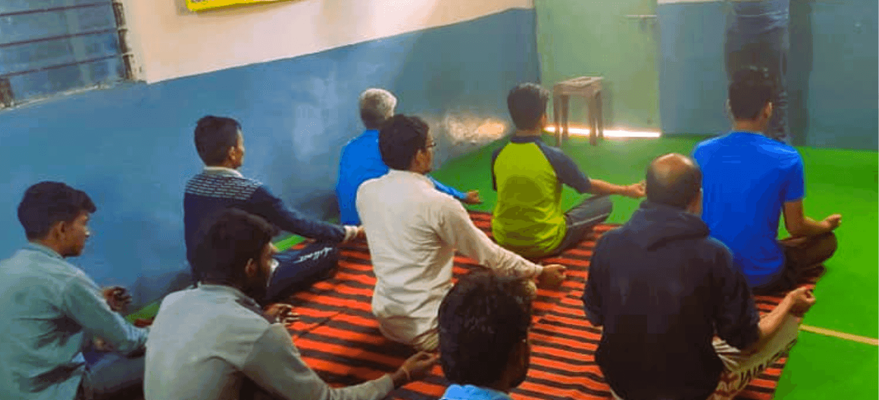 Yoga and meditation session